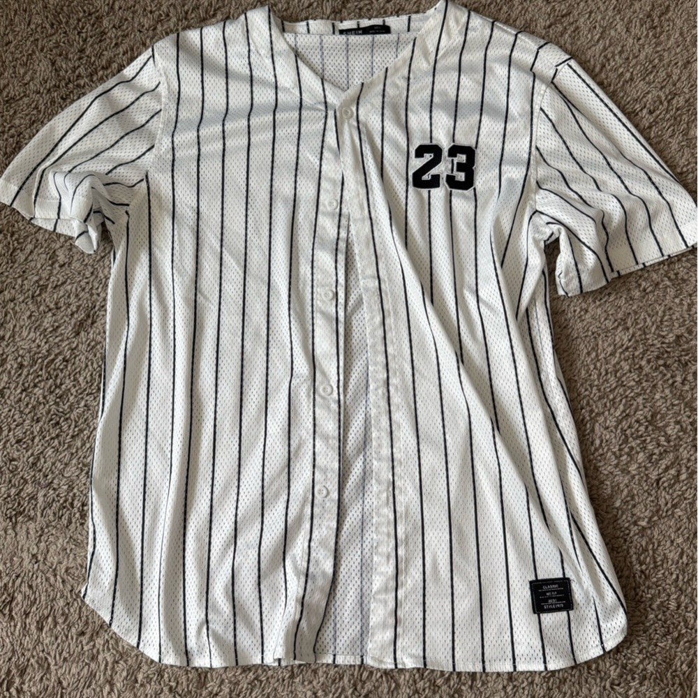 White PinStripe baseball Jersey